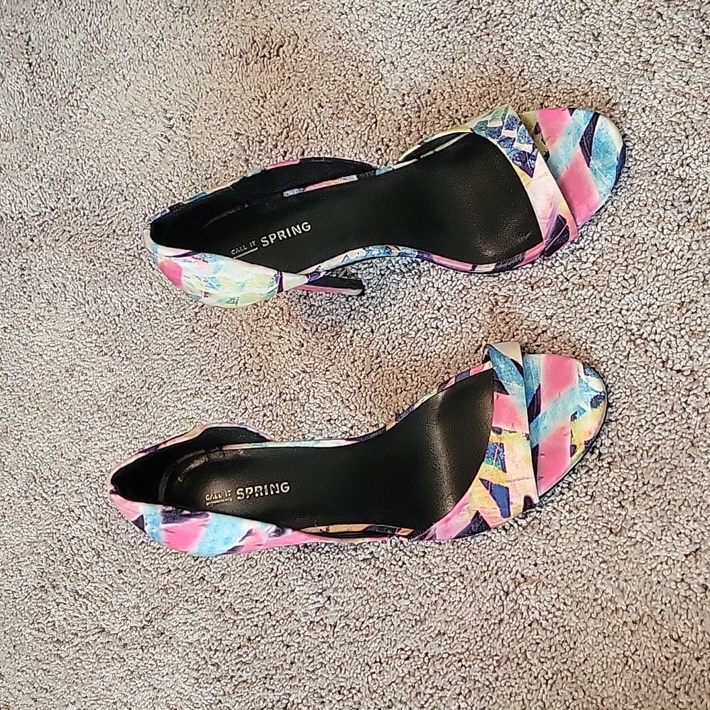 Call It Spring Multicolor Open-Toe Heels